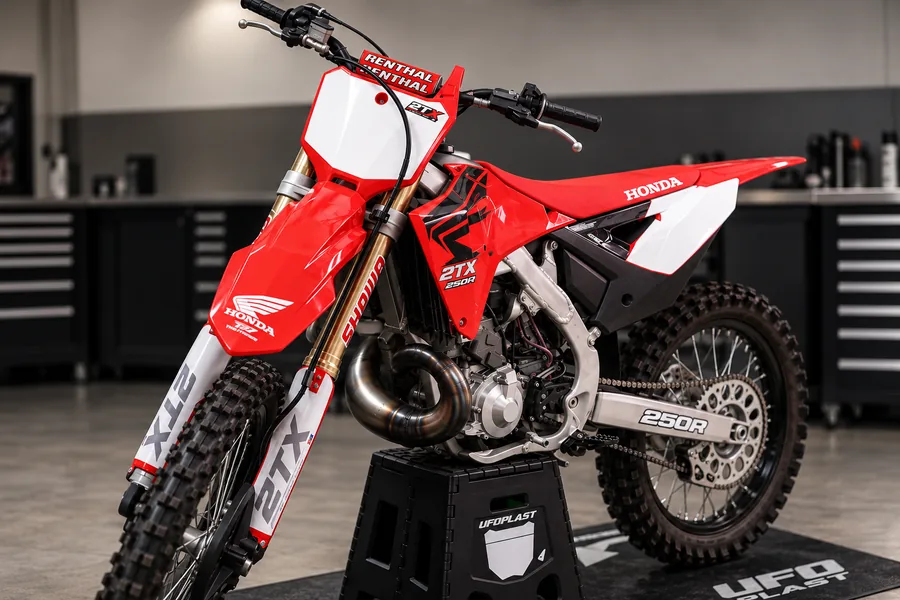 Honda CRF250R 250 2T del progetto 2TX, vista frontale